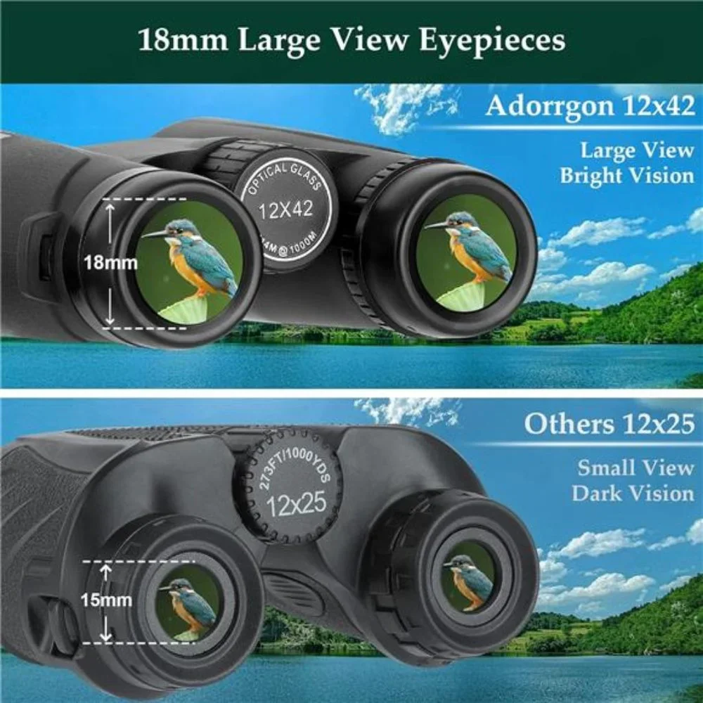 12x42 HD Binoculars with Clear Low Light Vision For Adult
